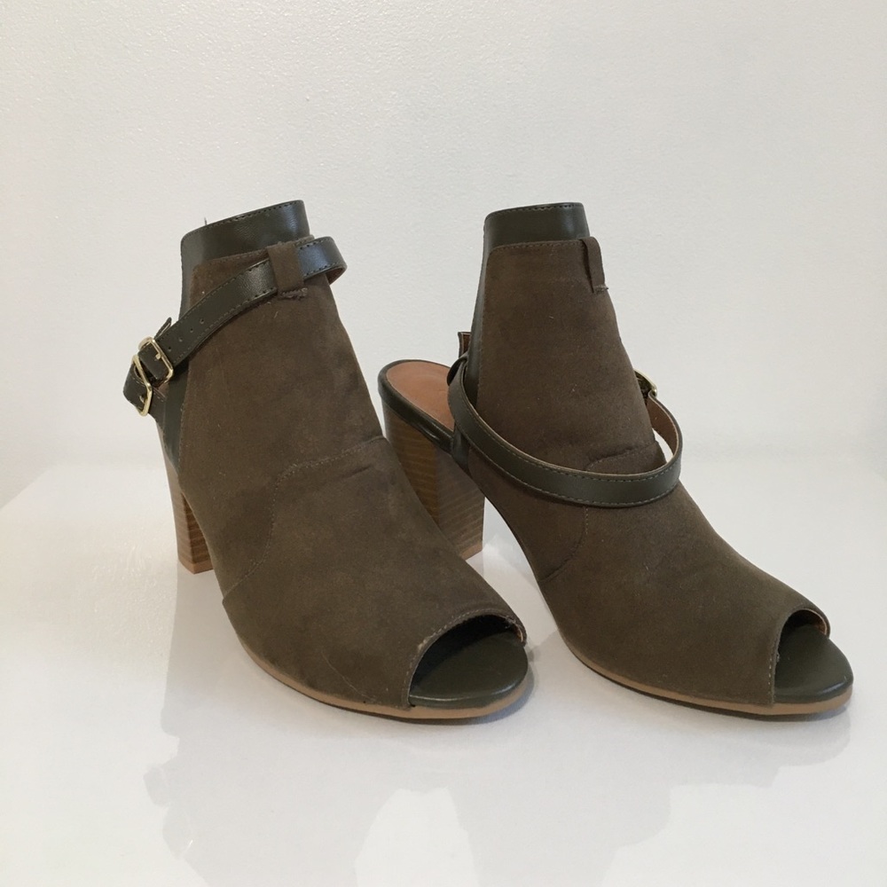 Olive Green Ankle Booties
